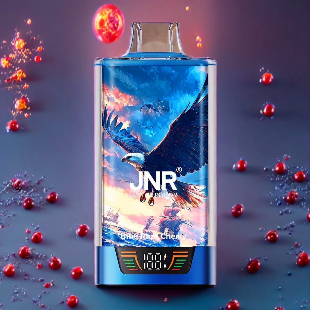 JNR Falcon Pro New Zealand Wholesale 28000 Puffs Blue Razz Cherry 30ml Dual Mesh 950mAh Type-C