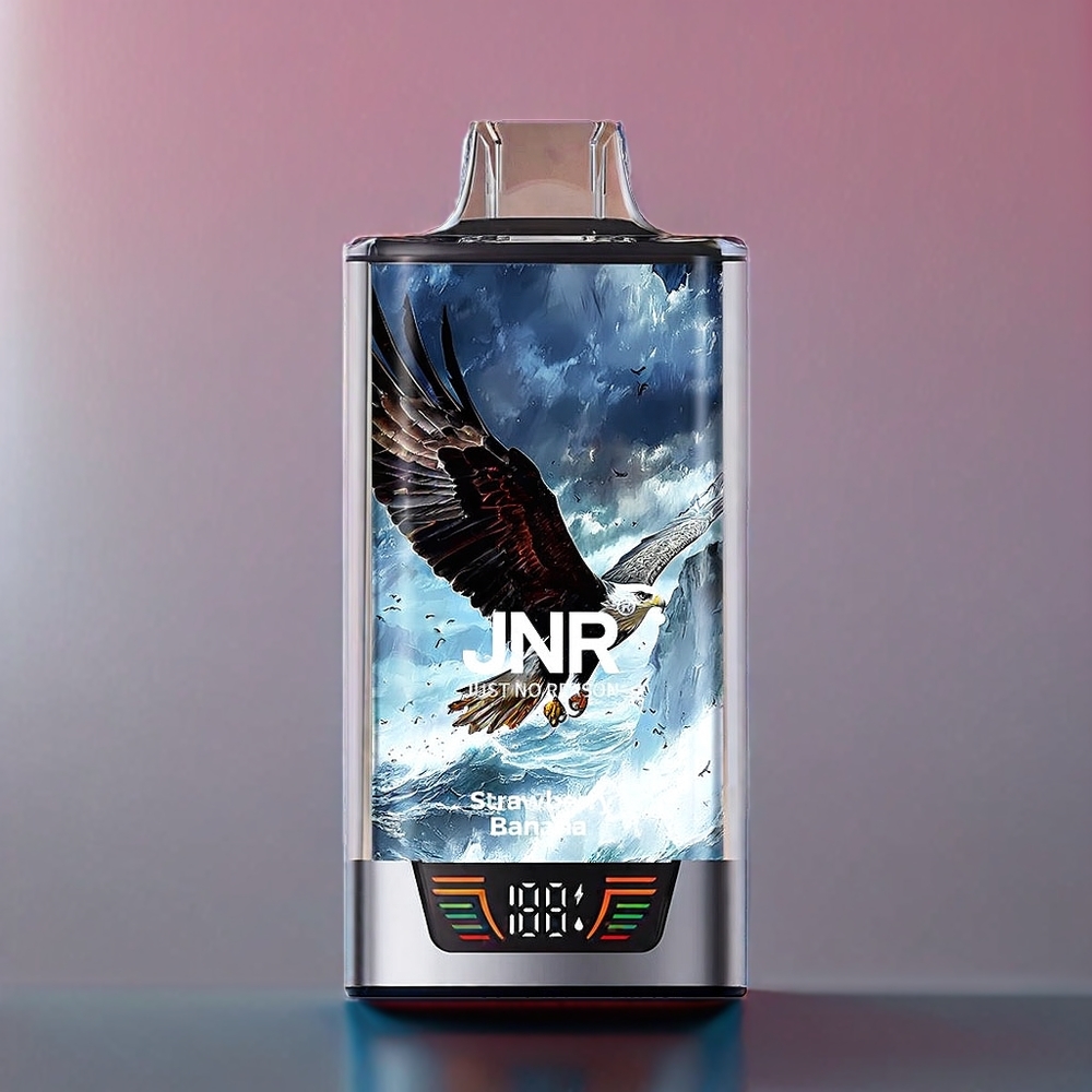 JNR Falcon Pro New Zealand Wholesale 28000 Puffs Strawberry Banana 30ml Smart Screen Dual Mesh 950mAh Type-C