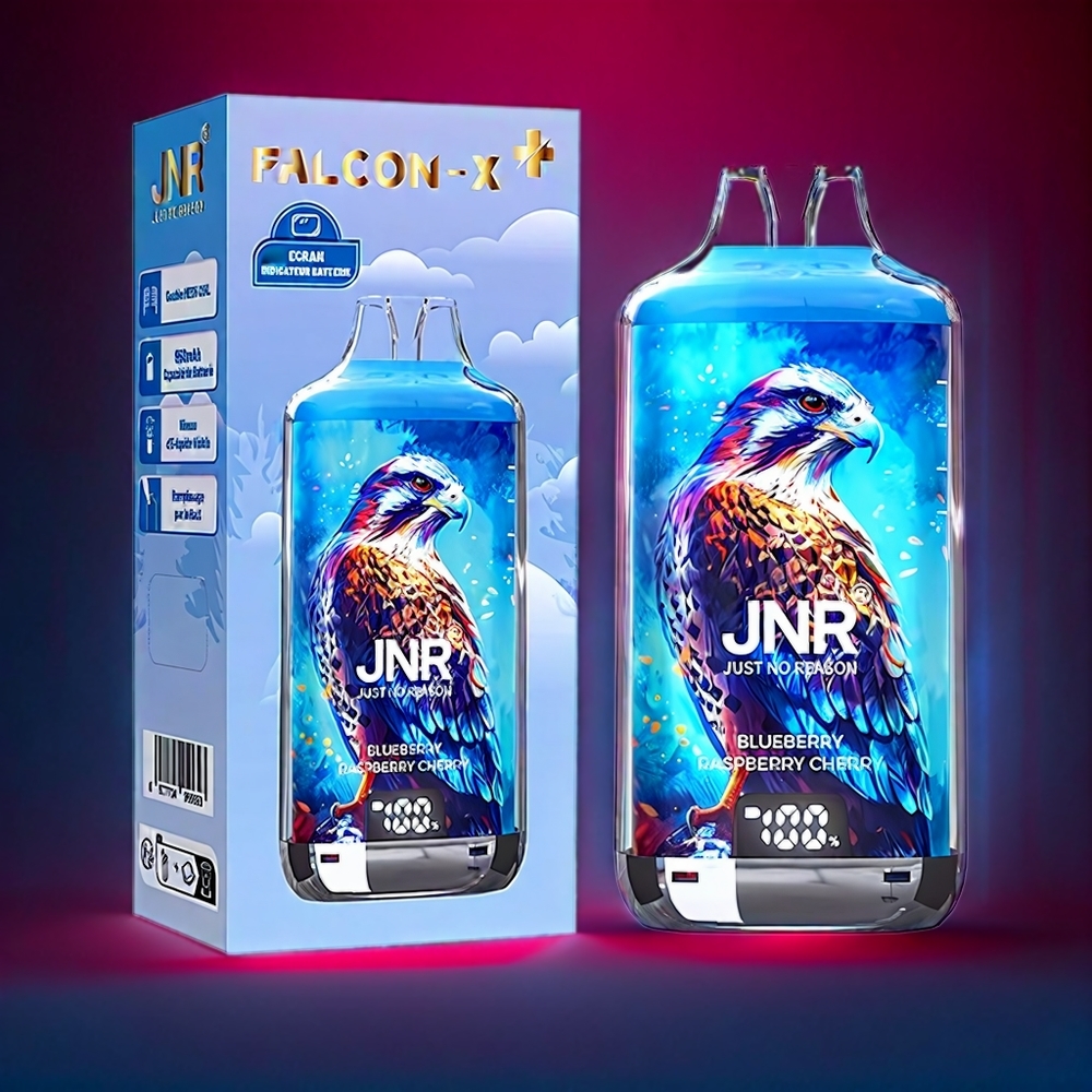 JNR Falcon X⁺ 28000 Puffs Blueberry Raspberry Cherry New Zealand Wholesale with 950mAh Battery & Type-C Charging