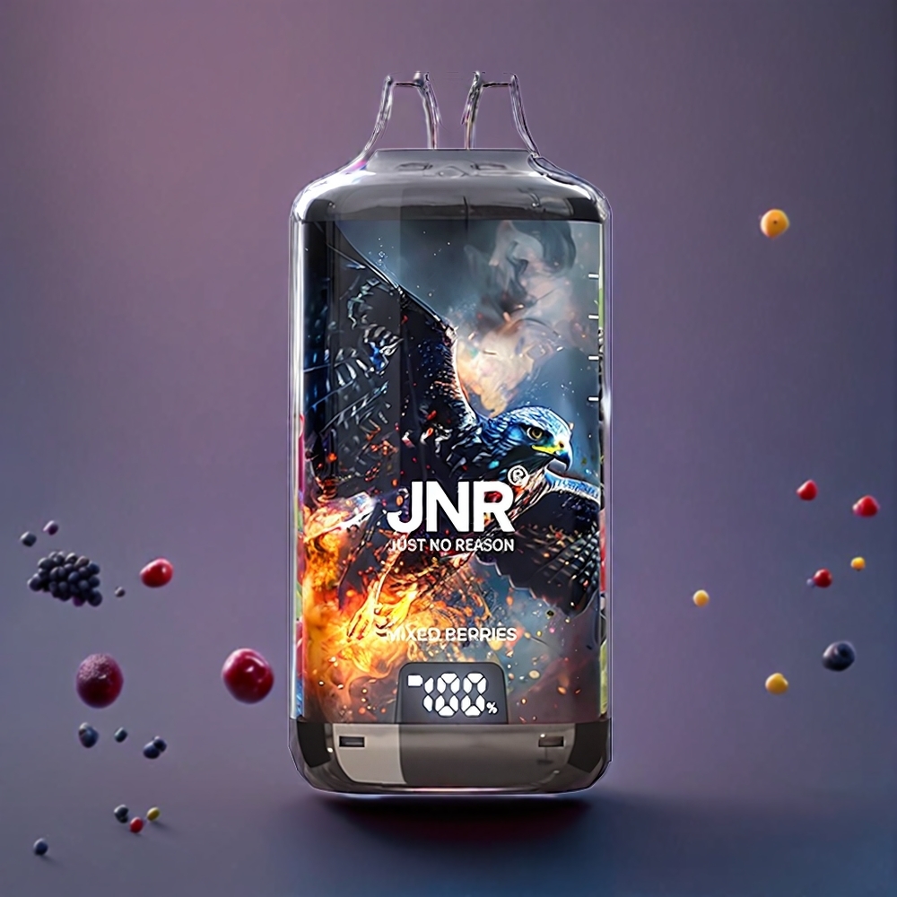 JNR Falcon X⁺ 28000 Puffs Mixed Berries New Zealand Wholesale with Visible E-Liquid Levels, Top Refill, 1.2Ω Dual Mesh Coil, Battery Indicator