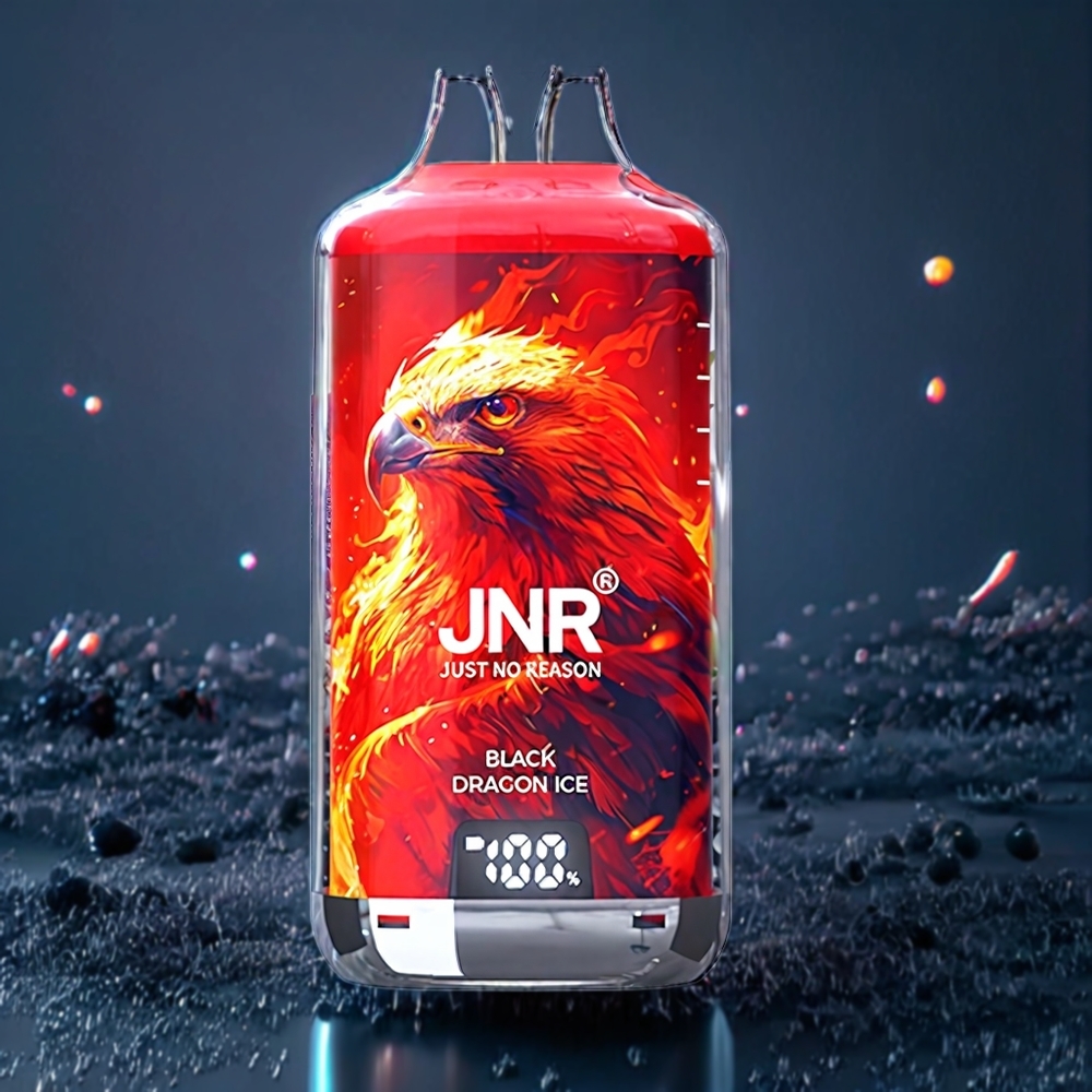 JNR Falcon X⁺ New Zealand Wholesale 28000 Puffs Black Dragon Ice Refillable with 2 10ml E-liquid & Battery Indicator