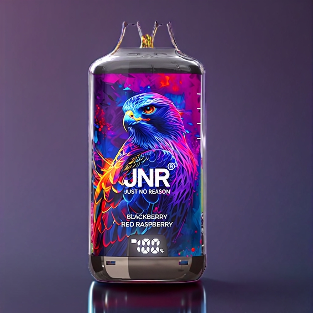 JNR Falcon X⁺ New Zealand Wholesale 28000 Puffs Refillable Blackberry Red Raspberry with Visible E-Liquid & Battery Indicator