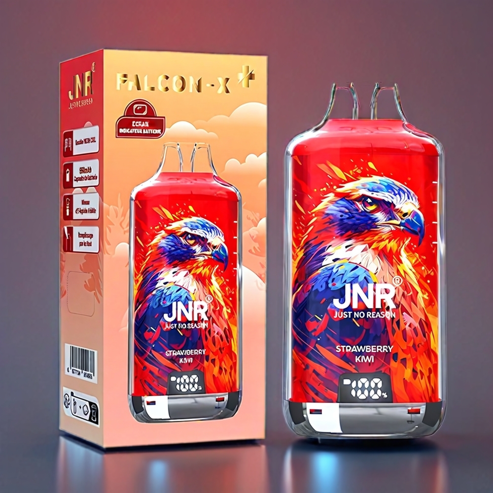 JNR Falcon X⁺ New Zealand Wholesale 28000 Puffs Strawberry Kiwi Refillable 950mAh Type-C Dual Mesh Coil