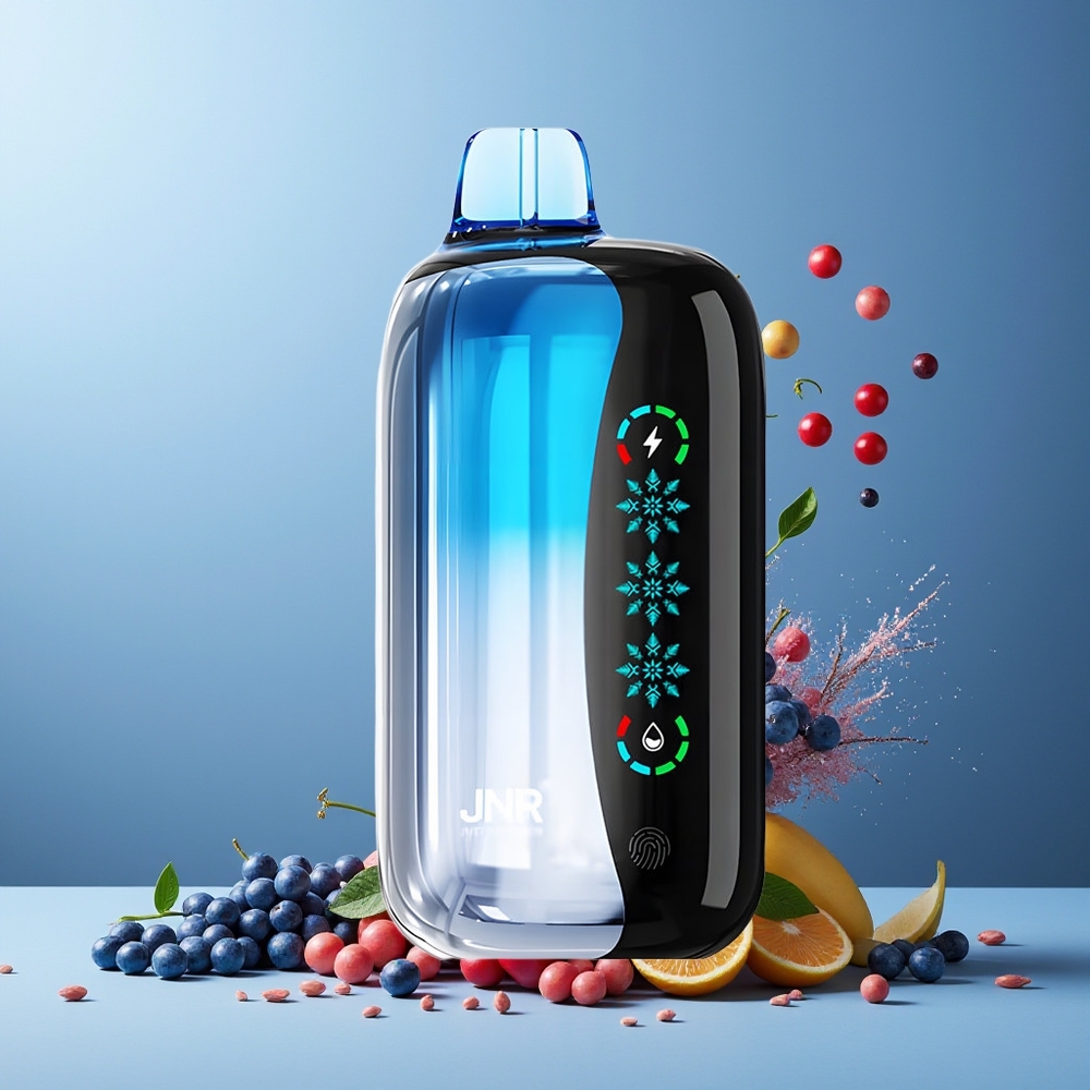 JNR Flex Ice 21000 Puffs Disposable Vape New Zealand Wholesale Blue Cherry Explosion Ice Adjustable 26ml 1000mAh Type-C Charging