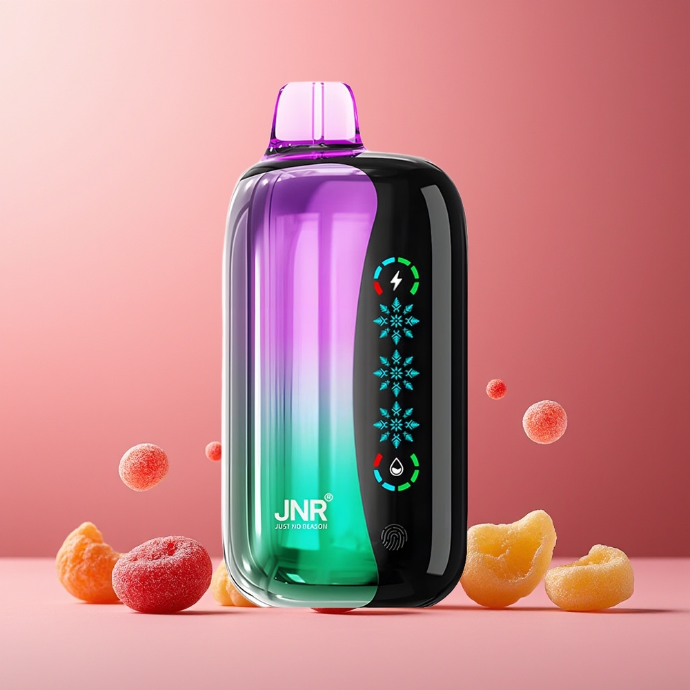 JNR Flex Ice 21000 Puffs New Zealand Wholesale Disposable Vape Sour Cherry Gummies with Ice Adjustable, 26ml E-liquid, 1000mAh Battery, Type-C Charging