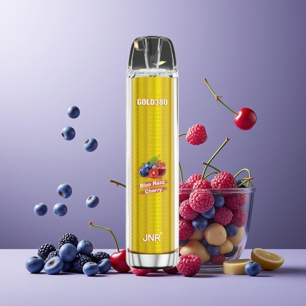 JNR Glod380 6000 Puffs 1500mAh 13ml Disposable Vape Blue Razz Cherry New Zealand Wholesale