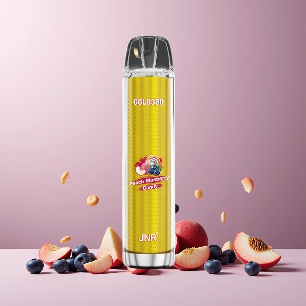 JNR Glod380 6000 Puffs 1500mAh 13ml Disposable Vape Peach Blueberry New Zealand Wholesale