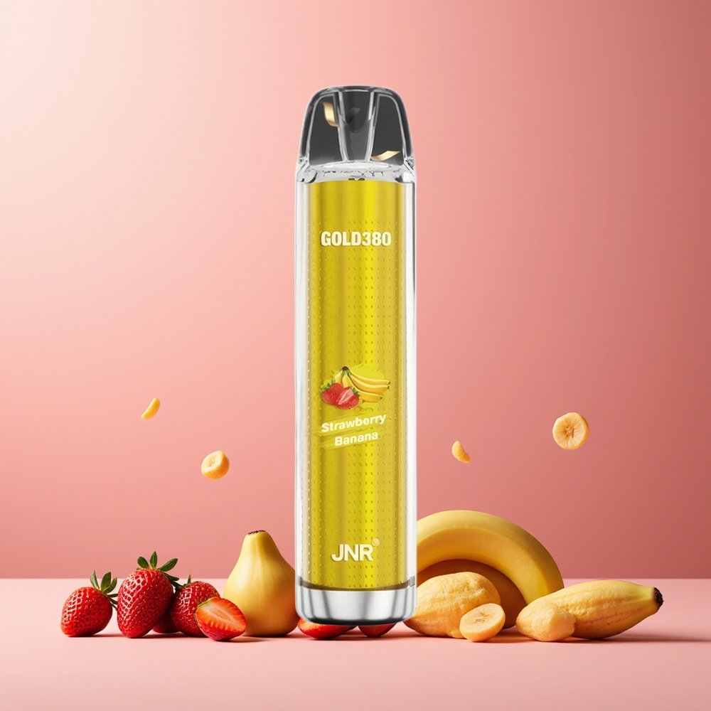 JNR Glod380 6000 Puffs New Zealand Wholesale Disposable Vape Strawberry Banana 1500mAh 13ml 0/2/5% Nicotine