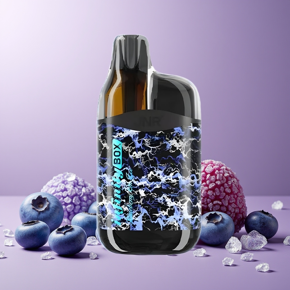 JNR Infinity Box 10700 Puffs 2200mAh 15ml No-Charging Disposable Vape Blueberry On Ice New Zealand Wholesale