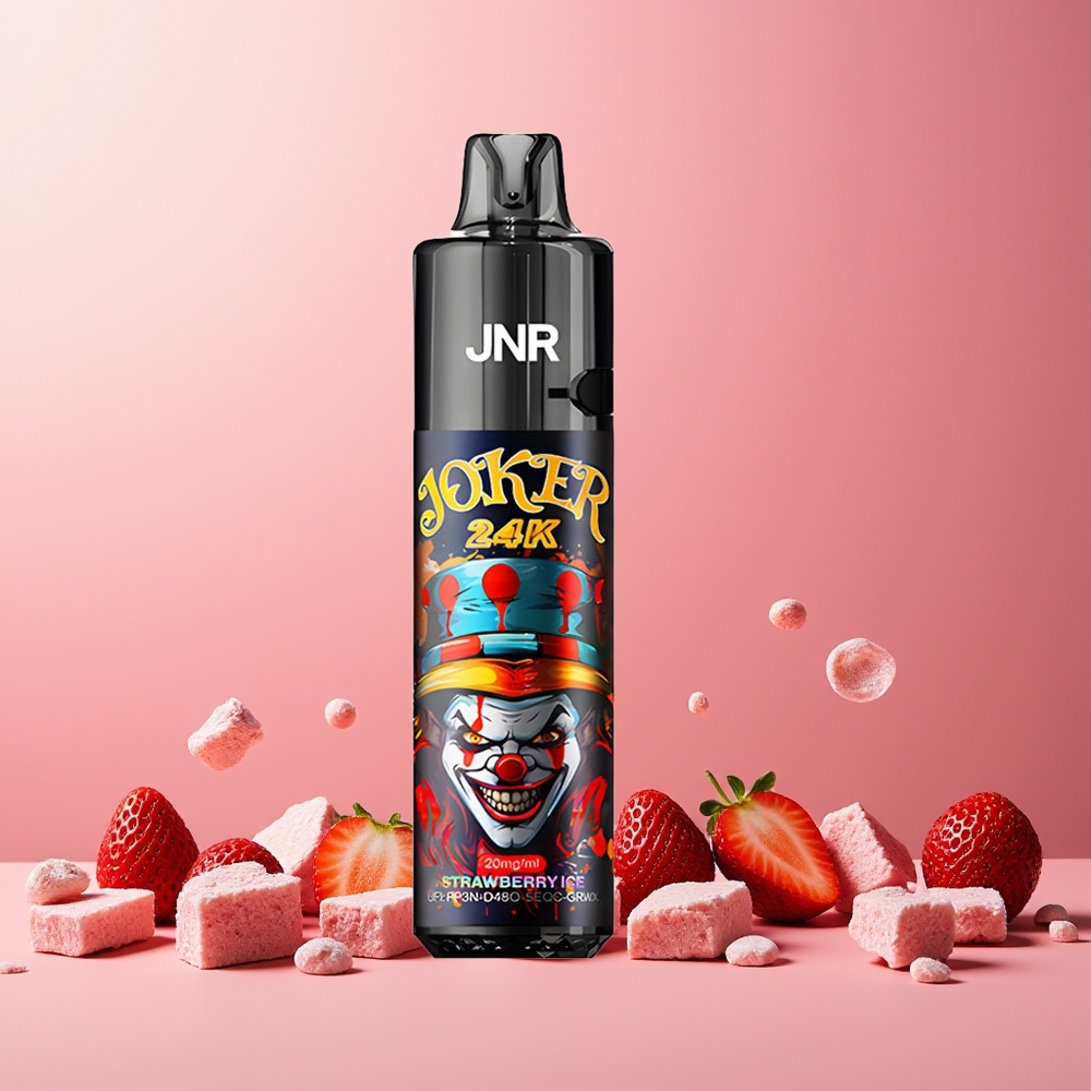 JNR Joker 24K Puffs New Zealand Wholesale 800mAh Type-C Strawberry Ice Disposable Vape