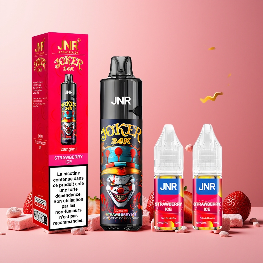 JNR Joker 24K Puffs New Zealand Wholesale 800mAh Type-C Strawberry Ice Disposable Vape