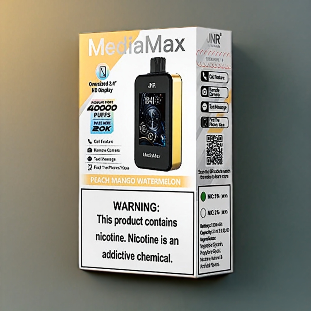 Jnr Mediamax New Zealand Wholesale 40000 Puffs Peach Mango Watermelon Vape