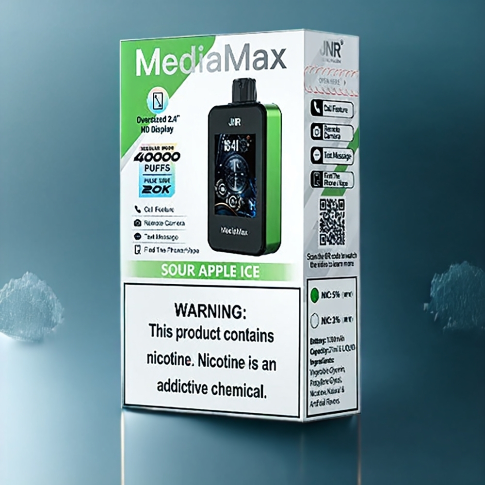Jnr Mediamax New Zealand Wholesale 40000 Puffs Sour Apple Ice Vape