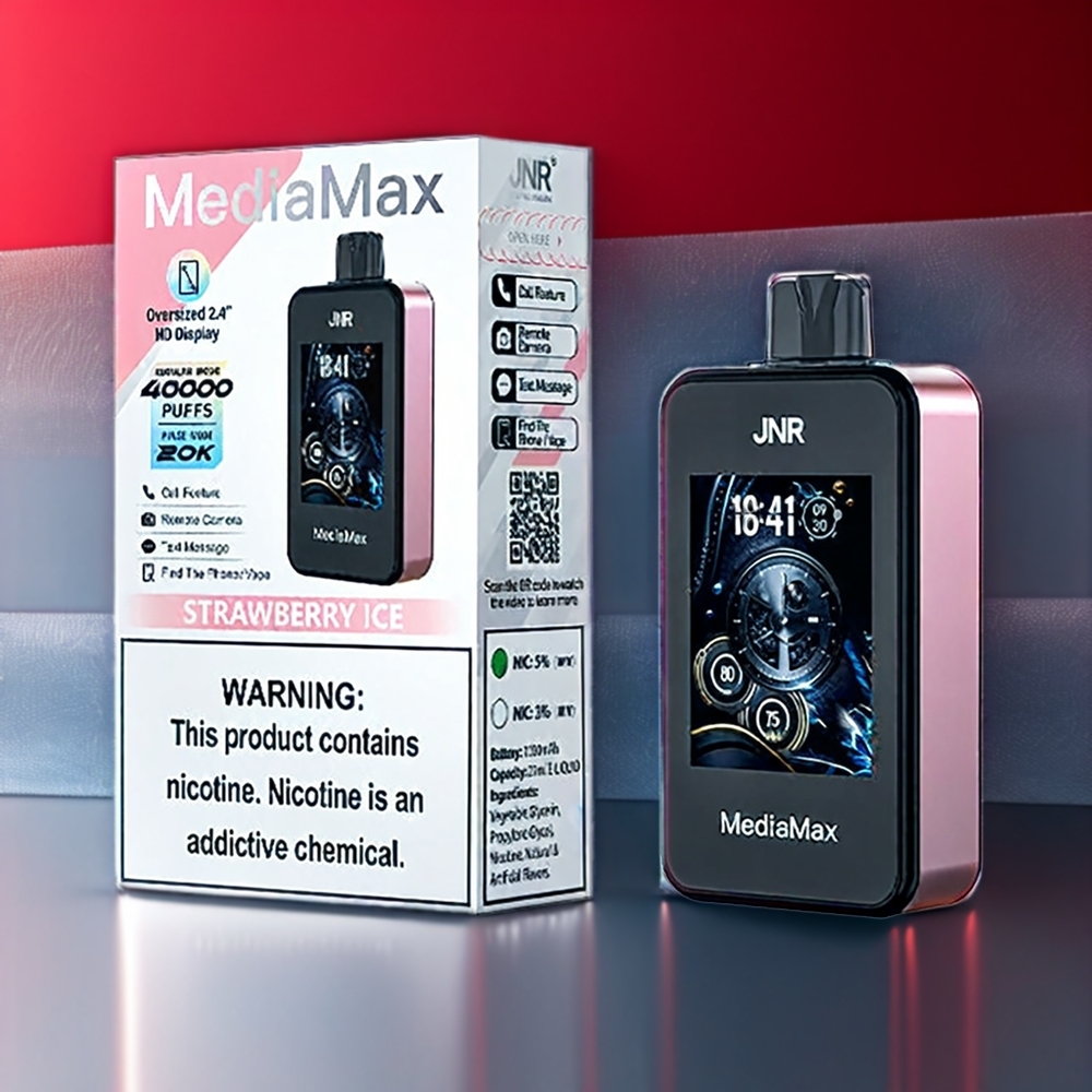 Jnr Mediamax New Zealand Wholesale 40000 Puffs Strawberry Ice Vape