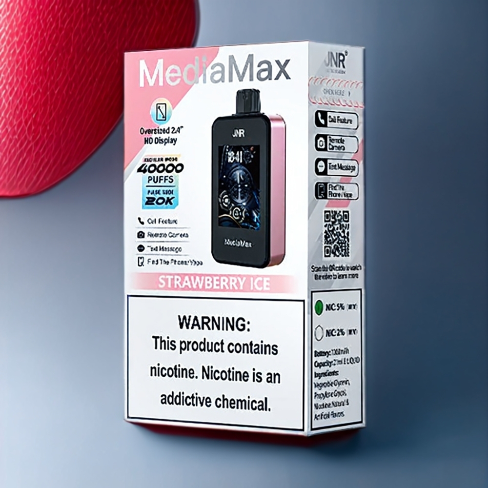 Jnr Mediamax New Zealand Wholesale 40000 Puffs Strawberry Ice Vape