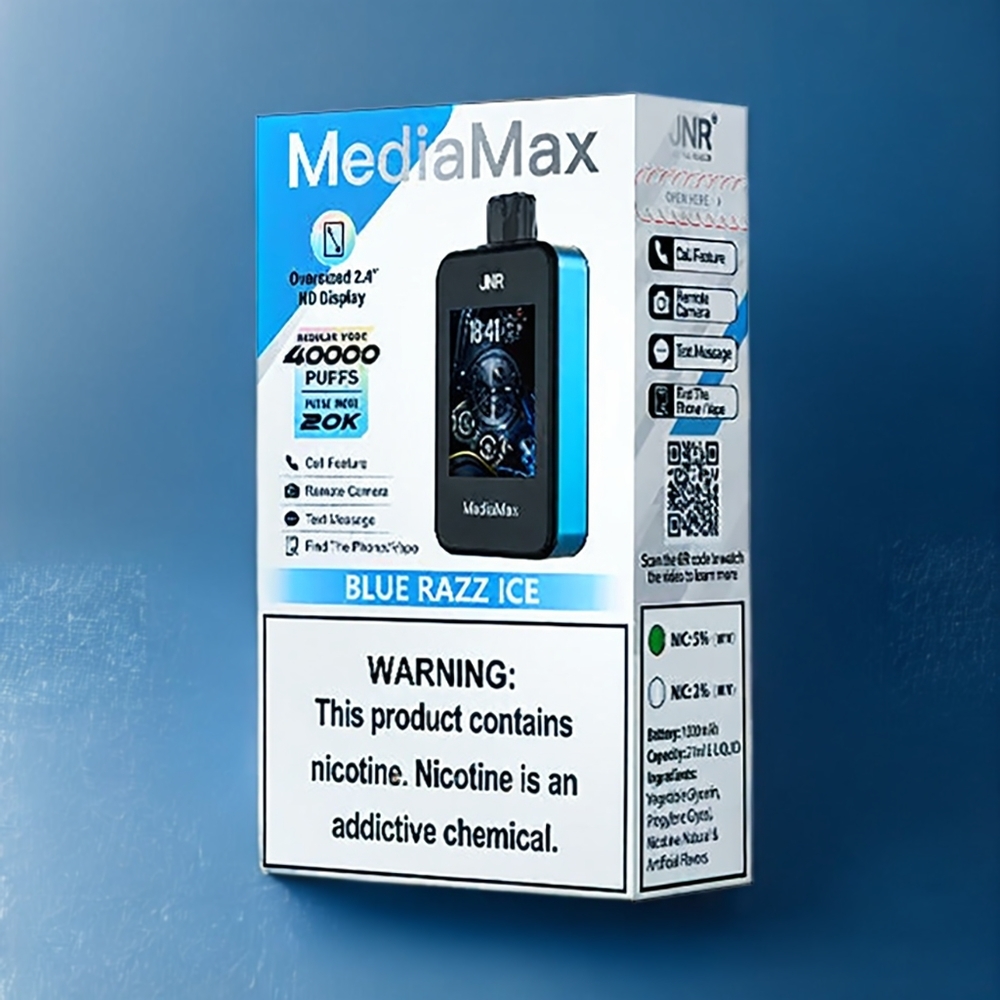 Jnr Mediamax New Zealand Wholesale 40000 Puffs Vape Blue Razz Ice