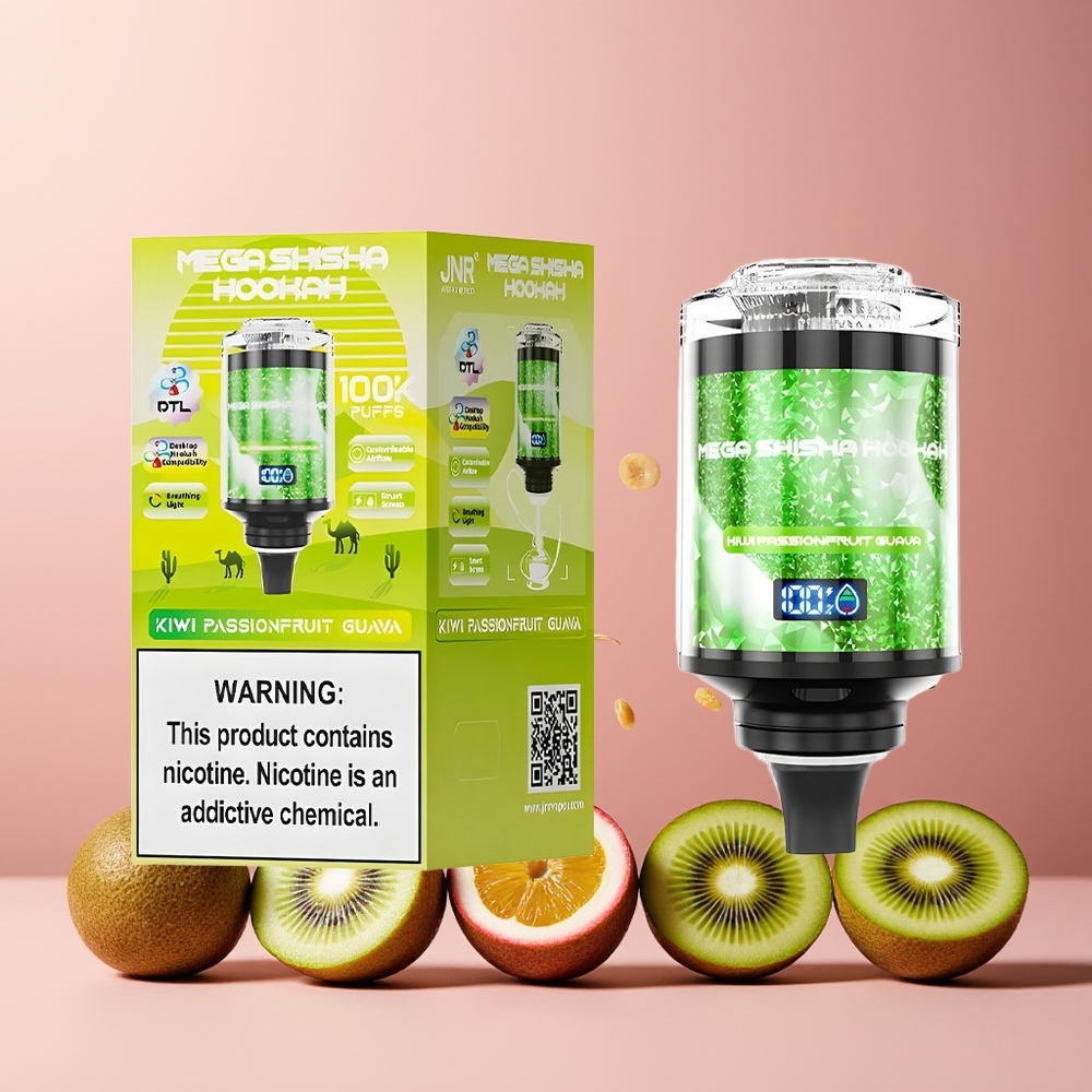 JNR Mega Shisha Hookah 100K Desktop New Zealand Wholesale 100K Puffs 60mL 2200mAh Type-C Kiwi Passionfruit Guava