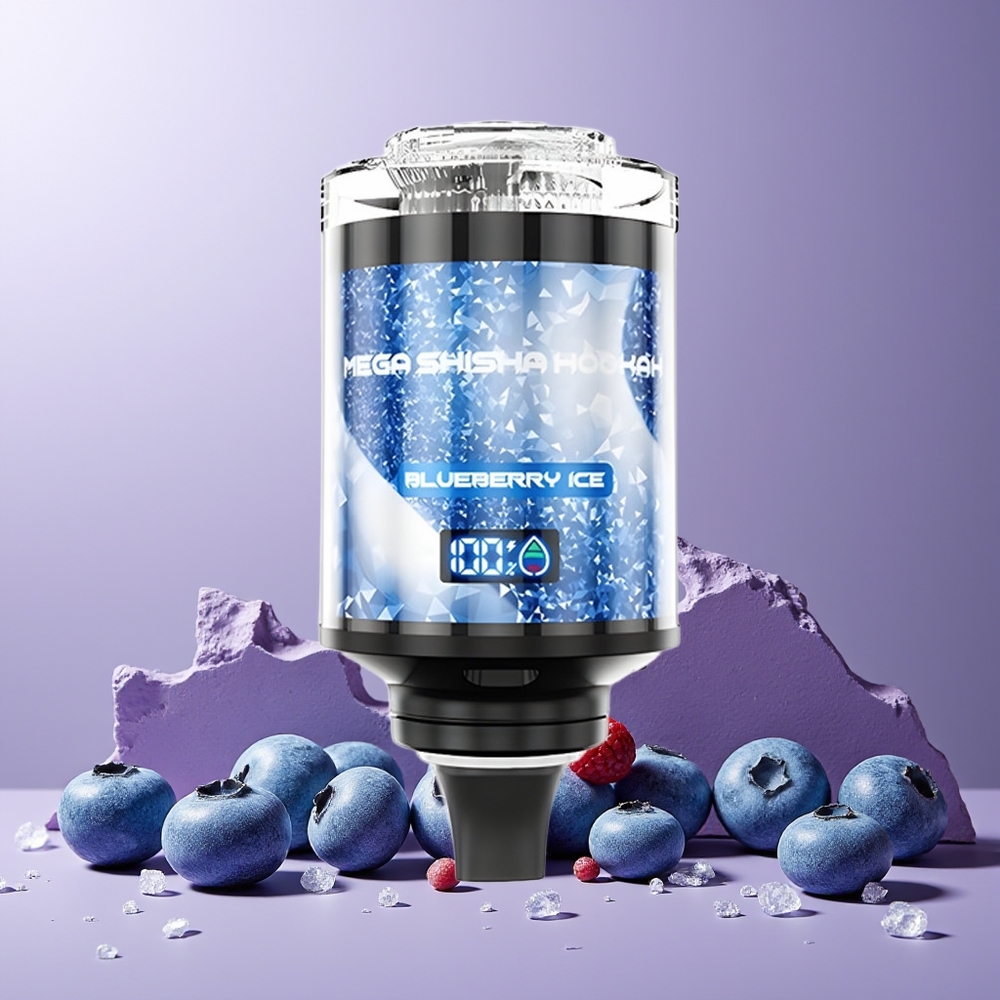 JNR Mega Shisha Hookah 100K New Zealand Wholesale 2200mAh Type-C Fast Charging 60mL Blueberry Ice Desktop Hookah