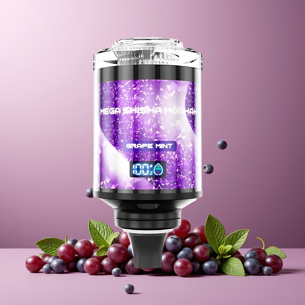 JNR Mega Shisha Hookah 100K New Zealand Wholesale 2% Nicotine 100K Puffs 2200mAh Type-C Grape Mint Desktop Hookah
