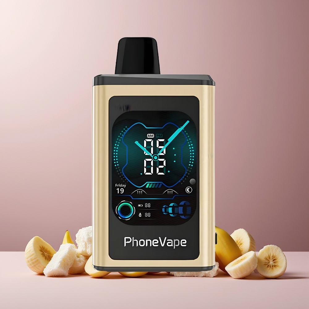 JNR PhoneVape 30000 Puffs Disposable Vape Banana Ice New Zealand Wholesale 850mAh Type-C Rechargeable Turbo App Controlled Full Display Screen