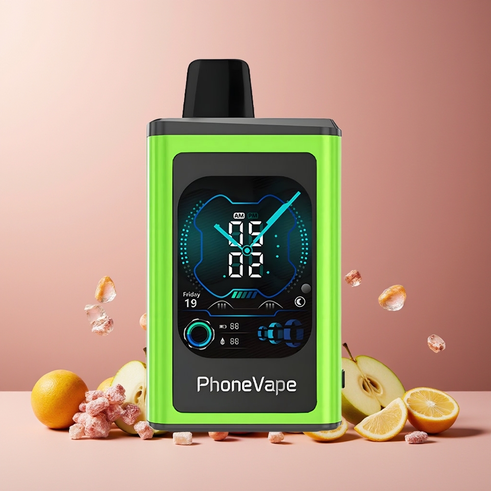 JNR PhoneVape 30000 Puffs Disposable Vape New Zealand Wholesale Sour Apple Ice 850mAh Rechargeable Turbo Mode 5% Nicotine