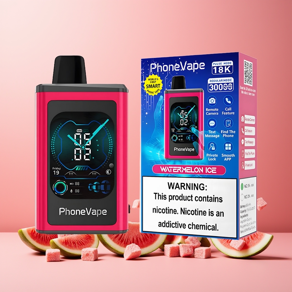 JNR PhoneVape 30000 Puffs Disposable Vape New Zealand Wholesale Watermelon Ice with 850mAh Battery & Turbo Mode