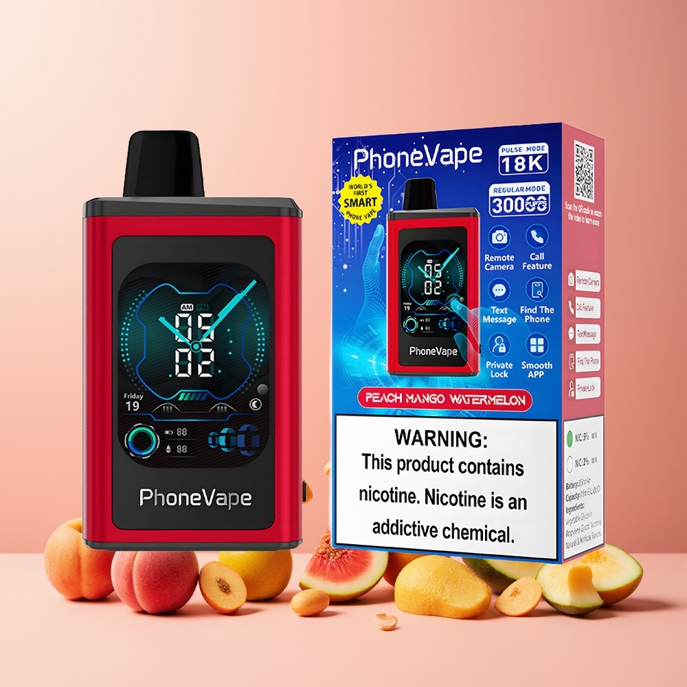 JNR PhoneVape 30000 Puffs Disposable Vape Peach Mango Watermelon New Zealand Wholesale 850mAh Type-C Rechargeable Turbo Mode 2% 5%