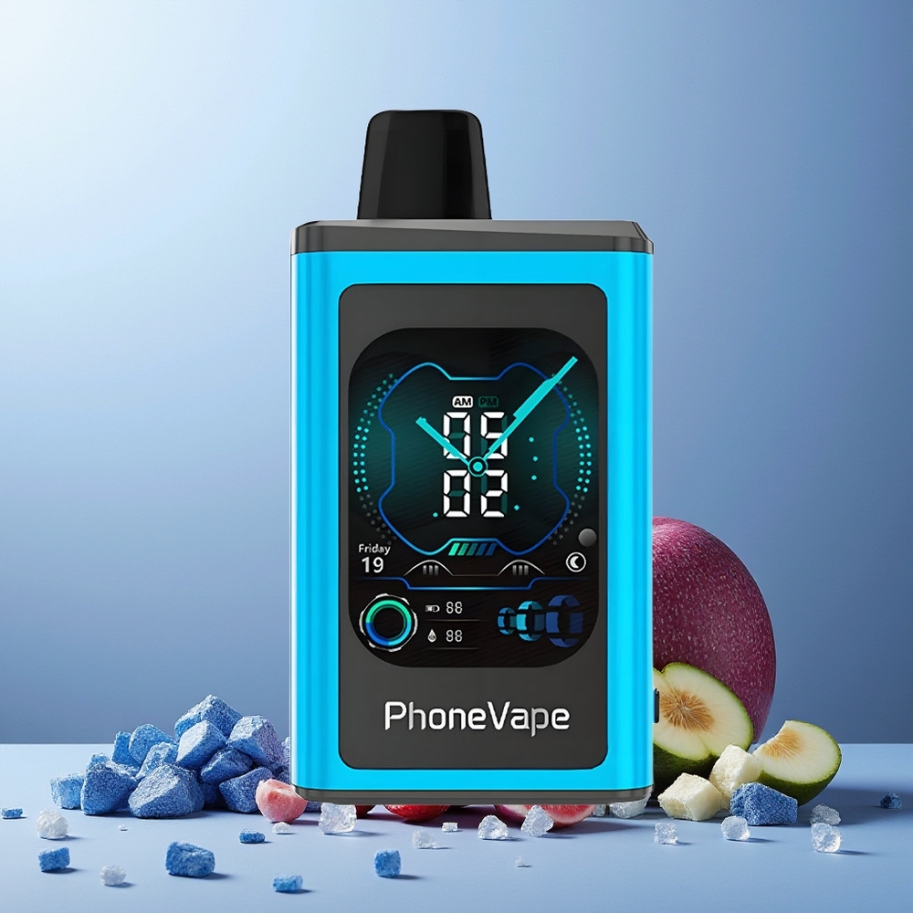 JNR PhoneVape 30000 Puffs New Zealand Wholesale Disposable Vape Blue Razz Ice with Turbo Mode, Adjustable Airflow, App Controlled, 850mAh Battery