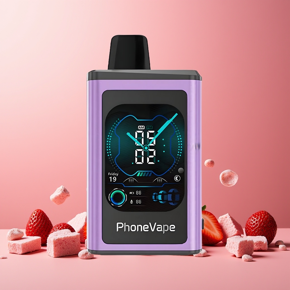 JNR PhoneVape 30000 Puffs New Zealand Wholesale Disposable Vape Strawberry Ice 850mAh Rechargeable Turbo Mode Adjustable Airflow App Controlled