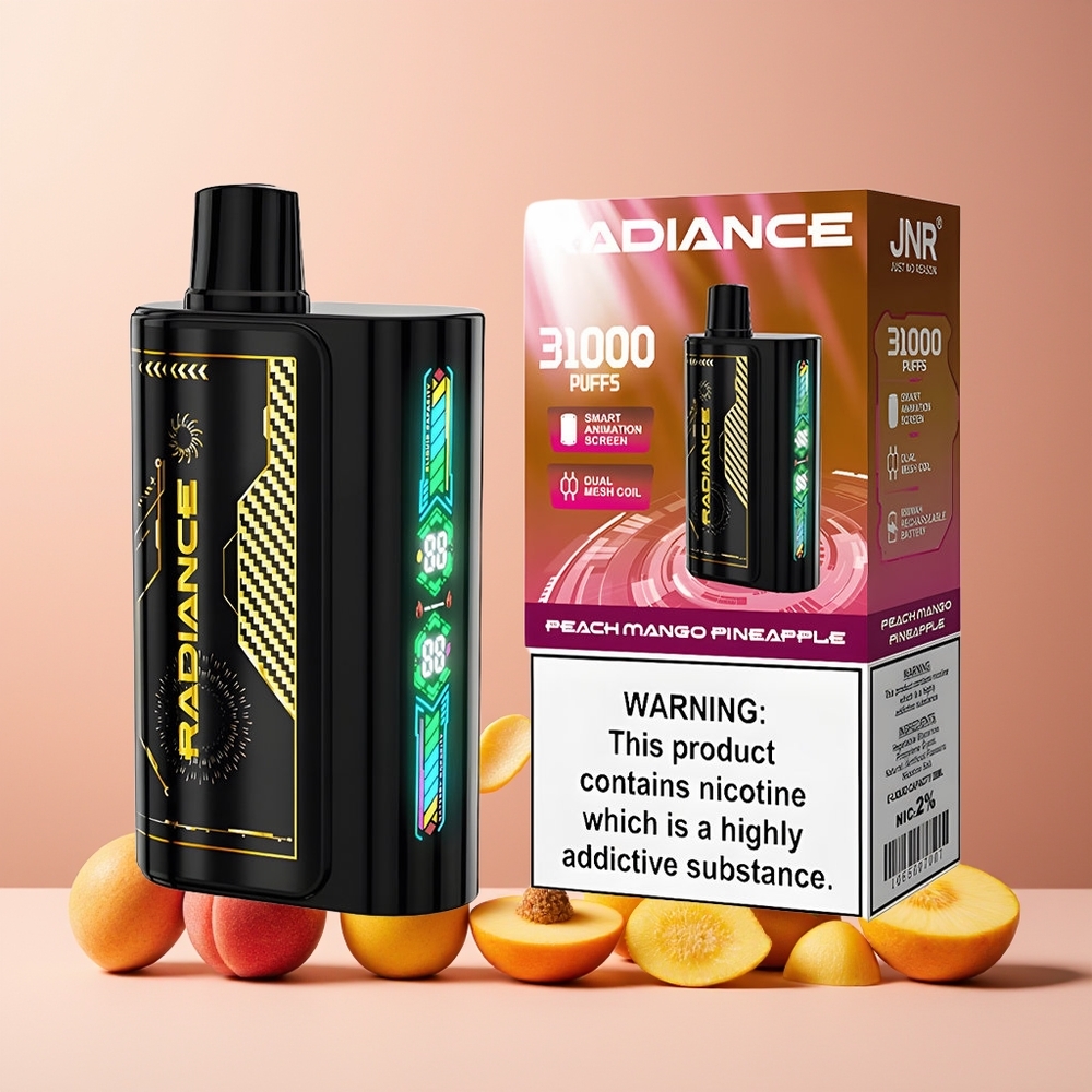 JNR Radiance 31000 Puffs 28ml Dual Mesh 950mAh Type-C Peach Mango Pineapple New Zealand Wholesale