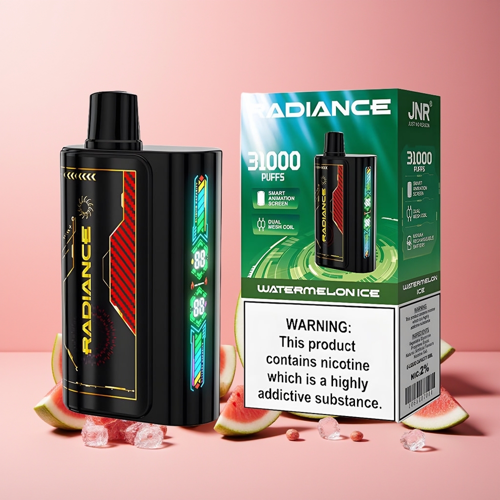JNR Radiance 31000 Puffs New Zealand Wholesale 28ml Dual Mesh 950mAh Watermelon Ice Disposable Vape