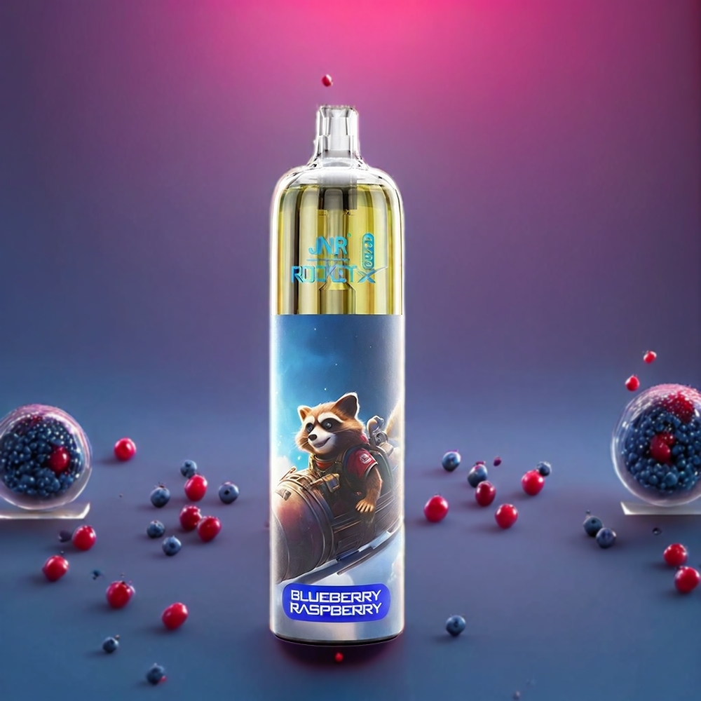 JNR Rocket X 12400 Puffs Blueberry Raspberry New Zealand Wholesale, Small Compact, Rechargeable Type-C, RGB Lights, 850mAh, 22ml
