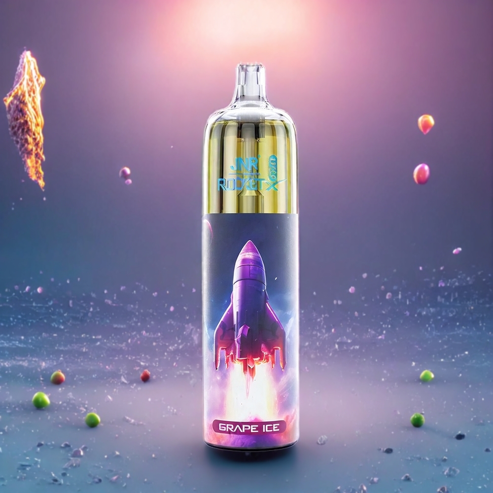 JNR Rocket X 12400 Puffs Grape Ice New Zealand Wholesale Rechargeable Type-C RGB Lights Adjustable Airflow 22ml E-liquid