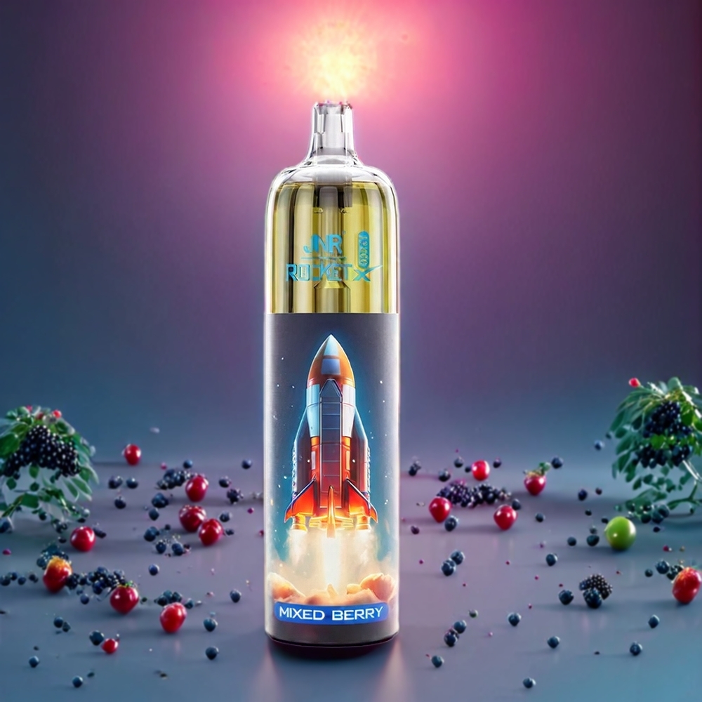 JNR Rocket X 12400 Puffs Mixed Berry New Zealand Wholesale Rechargeable Type-C RGB 850mAh 22ml Adjustable Airflow