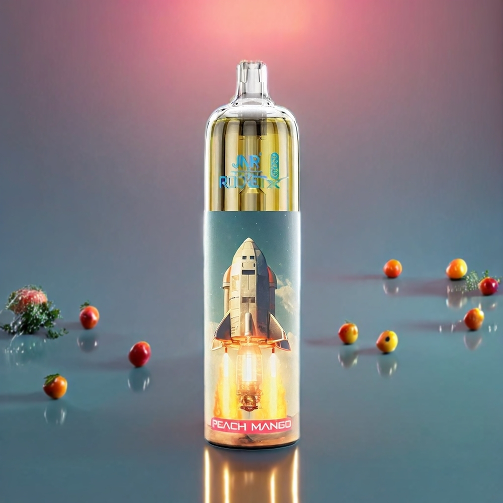JNR Rocket X 12400 Puffs Peach Mango New Zealand Wholesale with RGB Lights, Type-C, 850mAh, 22ml