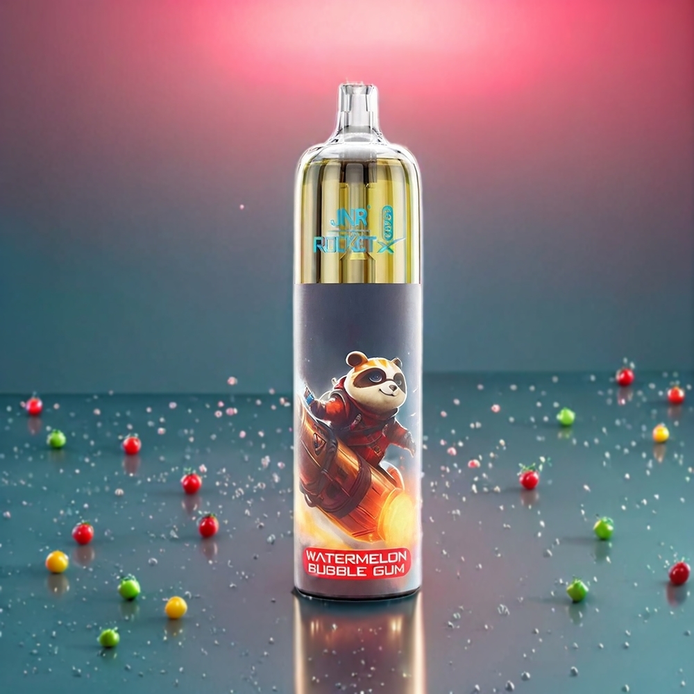 JNR Rocket X 12400 Puffs Watermelon Bubble Gum New Zealand Wholesale Rechargeable Type-C RGB Lights 850mAh 22ml Adjustable Airflow