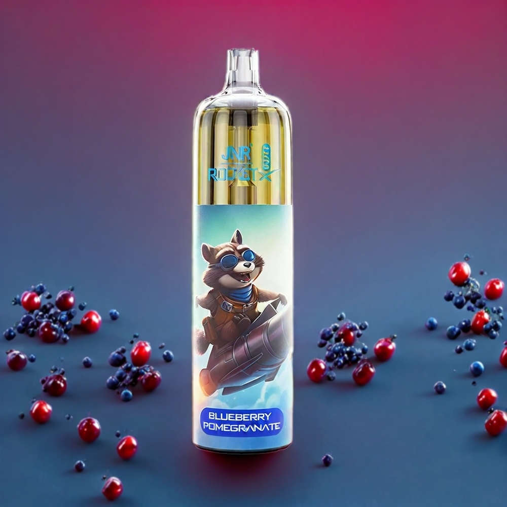 New Zealand Wholesale JNR Rocket X 12400 Puffs Blueberry Pomegranate Rechargeable Type-C RGB Lights Adjustable Airflow 22ml