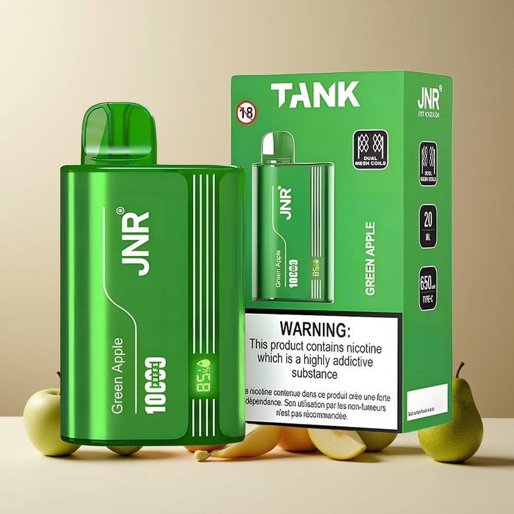 JNR Tank 10000 Puffs New Zealand Wholesale Disposable Vape Green Apple Peach Pear with Adjustable Airflow & Type-C Quick Charge