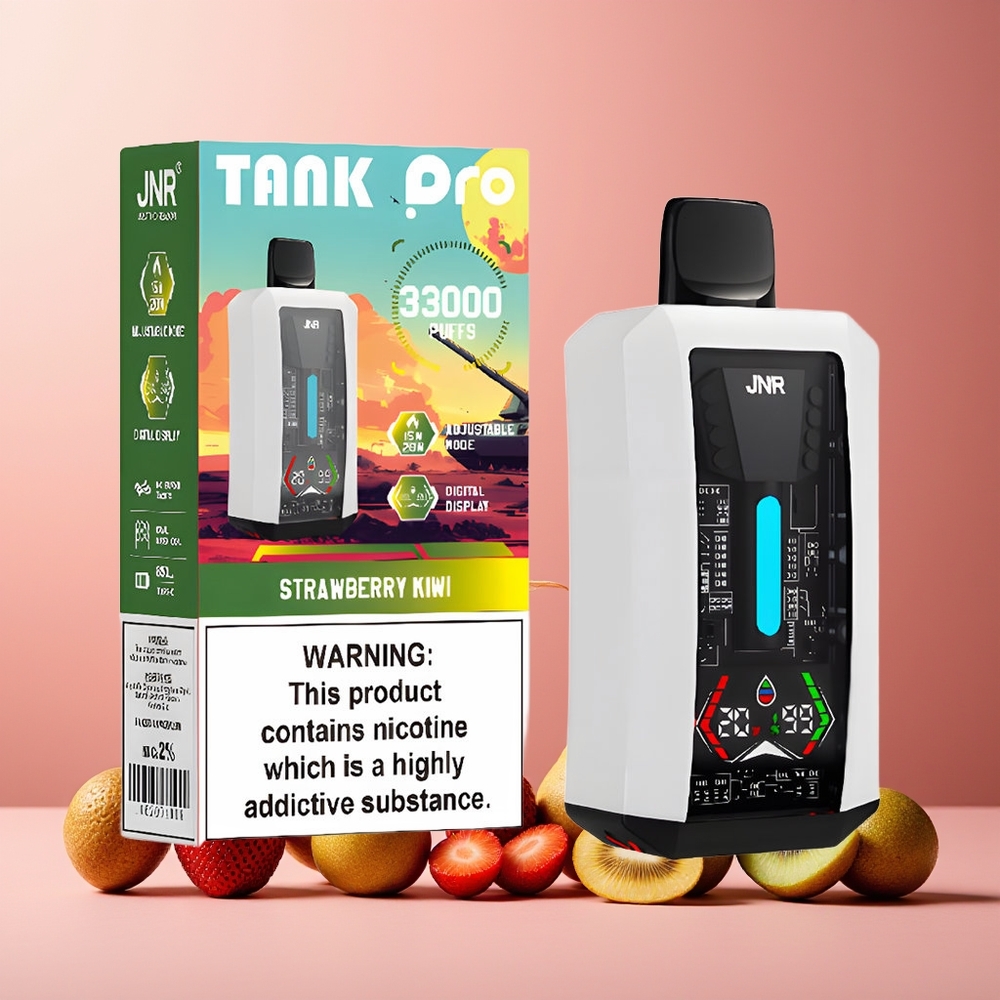 JNR Tank Pro 33000 Puffs 28ml 850mAh Dual Mesh Disposable Vape Strawberry Kiwi New Zealand Wholesale