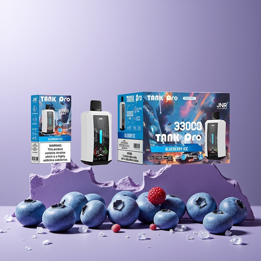 JNR Tank Pro 33000 Puffs 28ml Digital Display Dual Mesh Coil 850mAh Disposable Vape Blueberry Ice New Zealand Wholesale