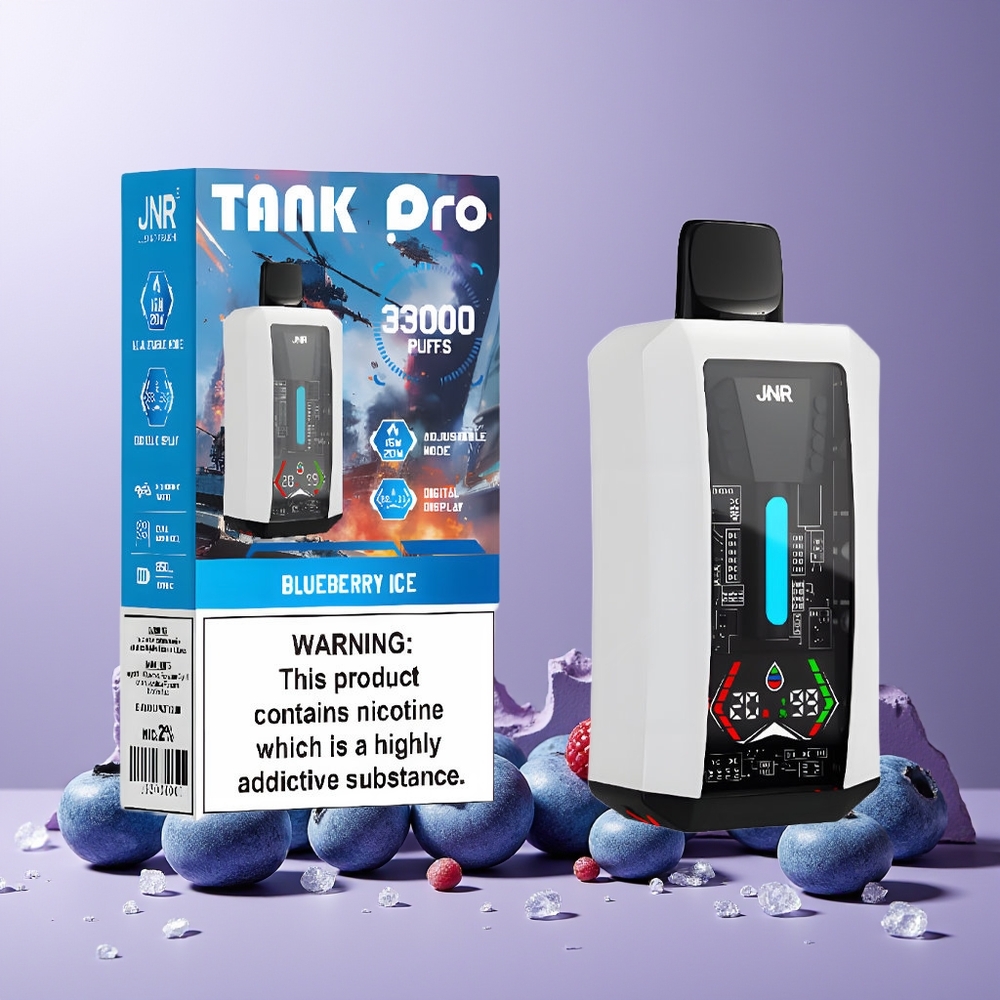 JNR Tank Pro 33000 Puffs 28ml Digital Display Dual Mesh Coil 850mAh Disposable Vape Blueberry Ice New Zealand Wholesale