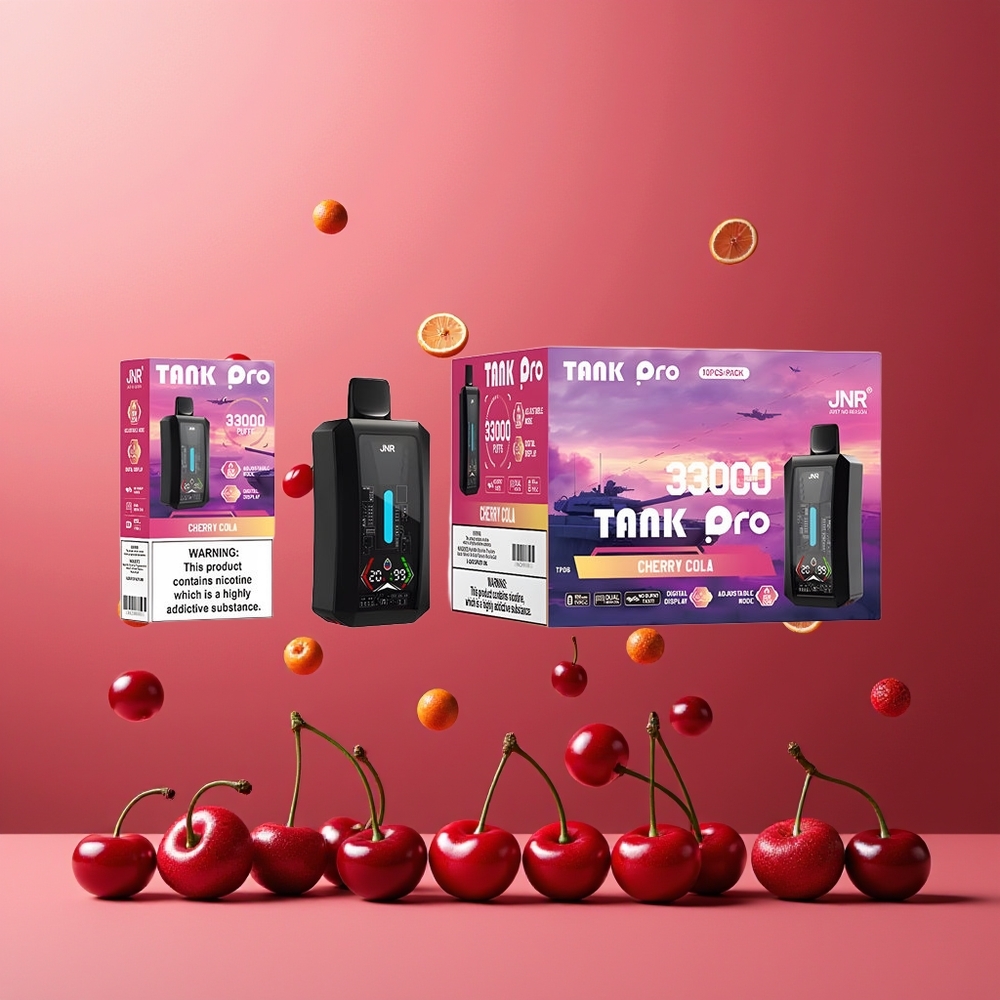 JNR Tank Pro 33000 Puffs 28ml Dual Mesh 15W/20W Disposable Vape Cherry Cola New Zealand Wholesale