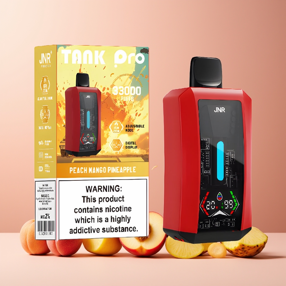 JNR Tank Pro 33000 Puffs 28ml Dual Mesh 15W/20W Peach Mango Pineapple New Zealand Wholesale