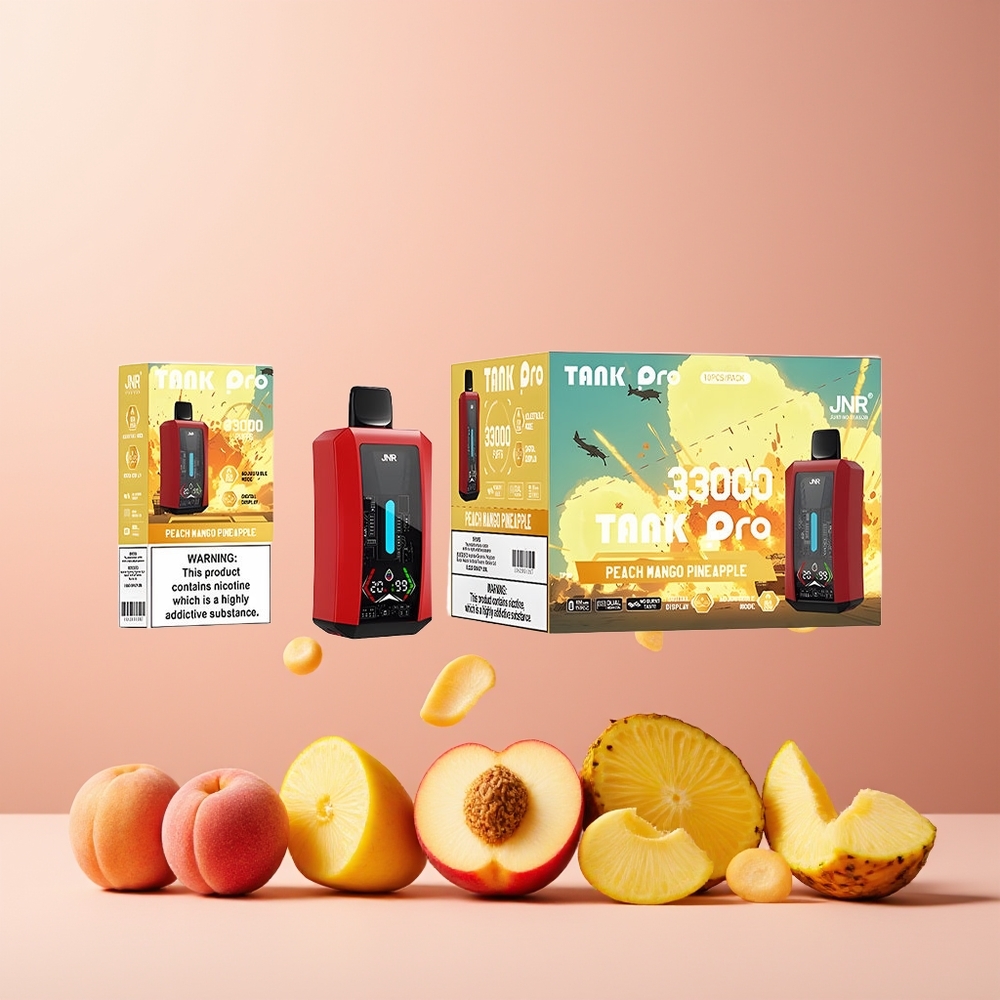 JNR Tank Pro 33000 Puffs 28ml Dual Mesh 15W/20W Peach Mango Pineapple New Zealand Wholesale