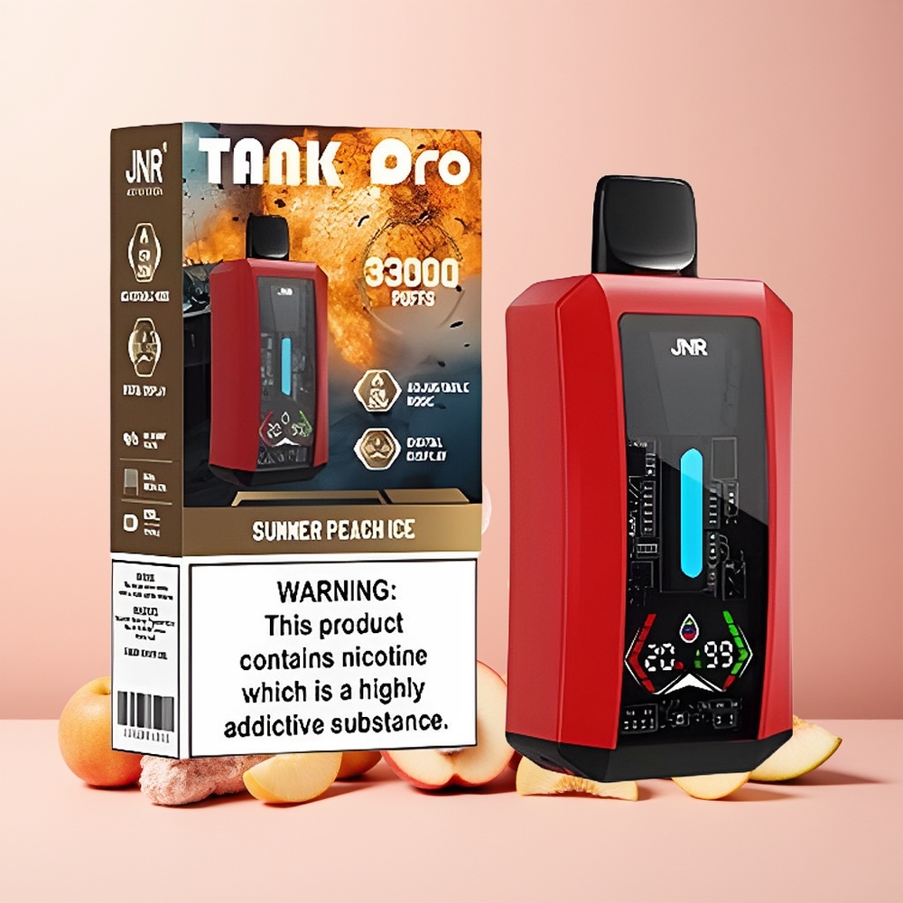 JNR Tank Pro 33000 Puffs 28ml Dual Mesh 15W/20W Summer Peach Ice Disposable Vape New Zealand Wholesale