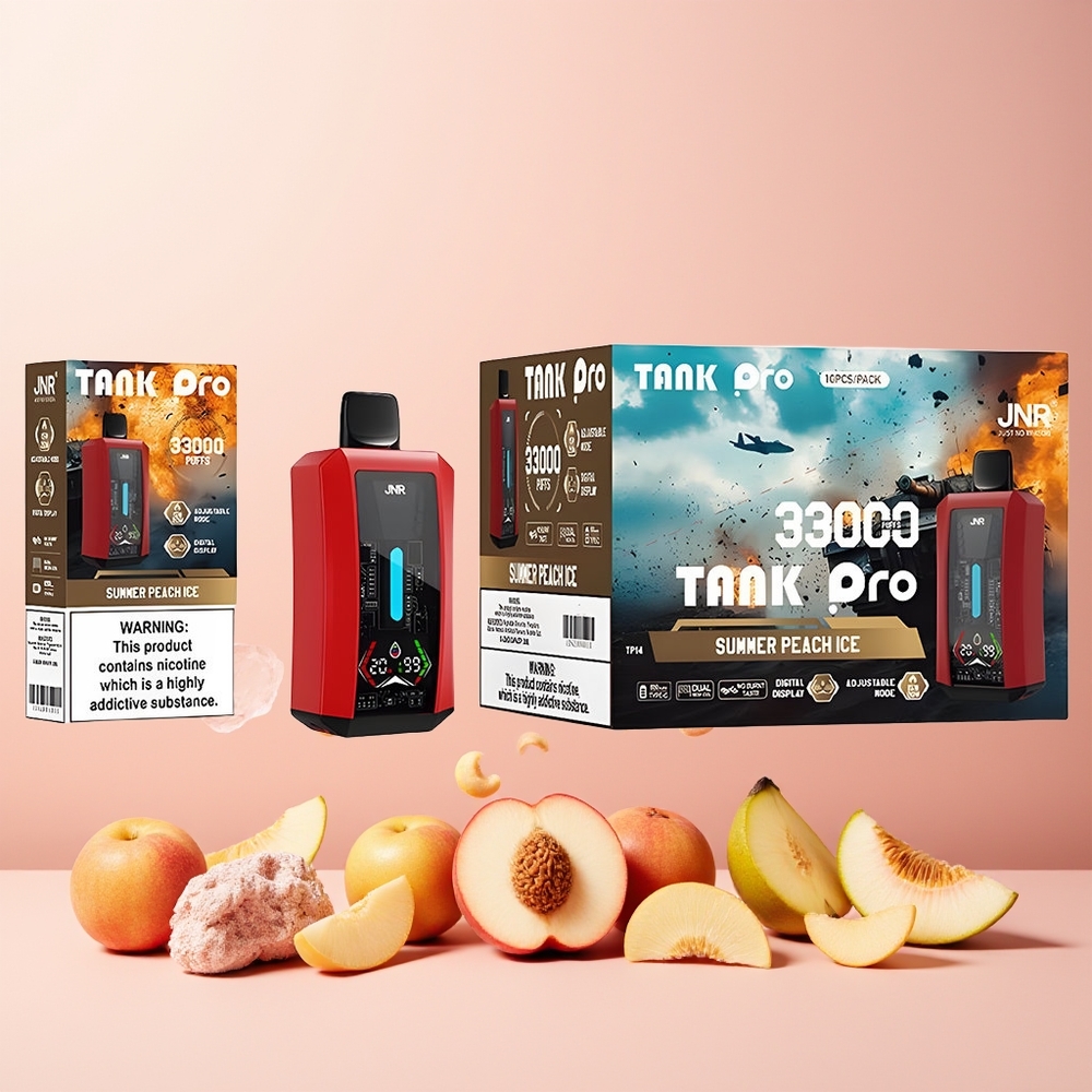 JNR Tank Pro 33000 Puffs 28ml Dual Mesh 15W/20W Summer Peach Ice Disposable Vape New Zealand Wholesale