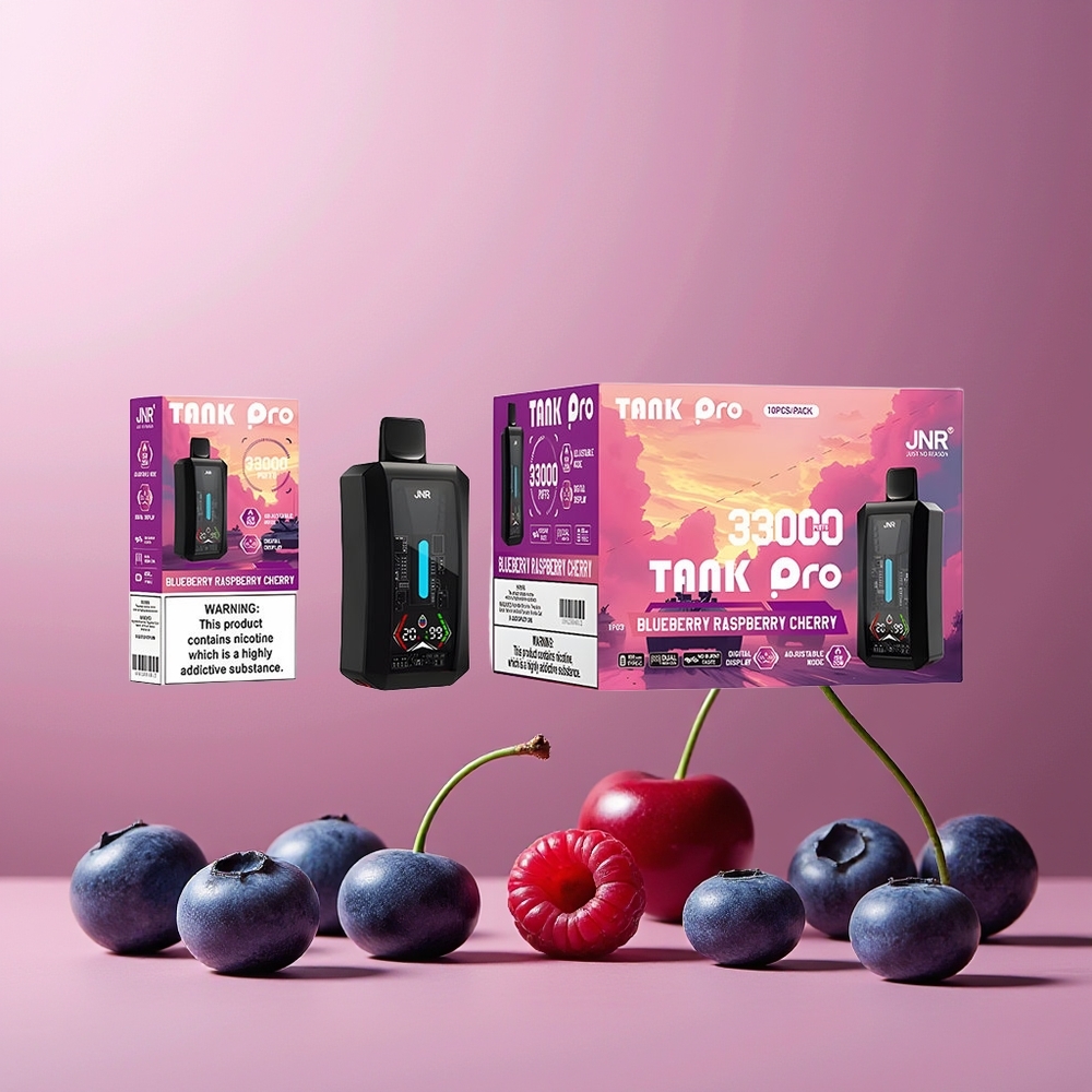 JNR Tank Pro 33000 Puffs New Zealand Wholesale 28ml Dual Mesh 15W/20W Disposable Vape Blueberry Raspberry Cherry