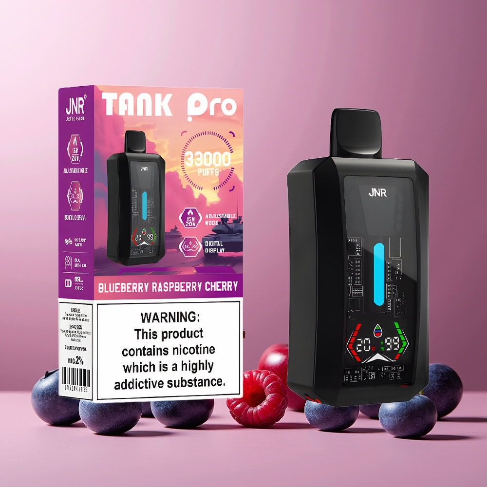 JNR Tank Pro 33000 Puffs New Zealand Wholesale 28ml Dual Mesh 15W/20W Disposable Vape Blueberry Raspberry Cherry
