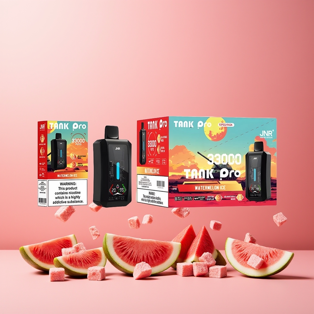 JNR Tank Pro 33000 Puffs New Zealand Wholesale 28ml Dual Mesh 15W/20W Type-C Watermelon Ice Disposable Vape