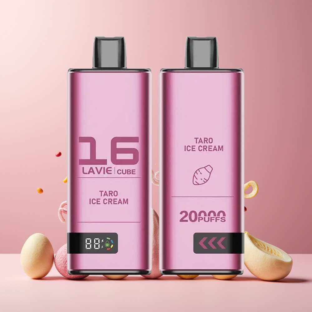 Lavie Cube 20000 Puffs 28ML 600mAh Type C Disposable Vape Taro Ice Cream New Zealand Wholesale
